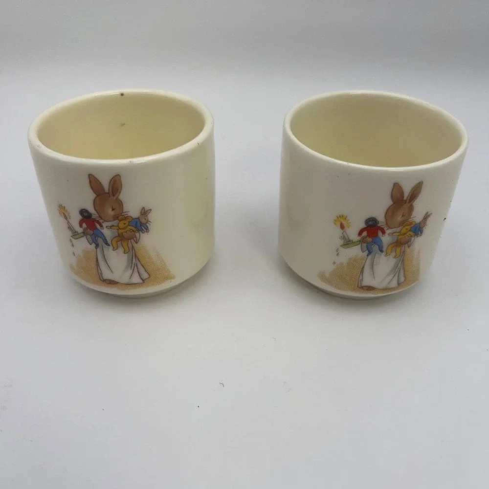 Royal Doulton Bunnykins 7 Pc‎ Lot Plates Cups Mug Coin Bank Vintage